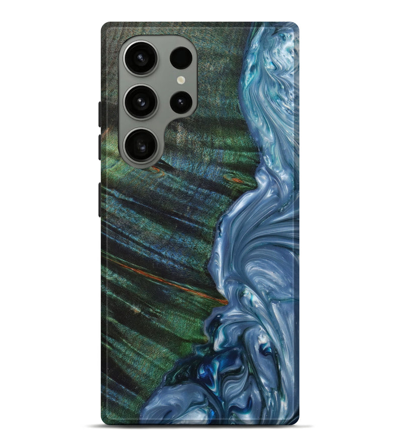 Galaxy S23 Ultra Wood+Resin Live Edge Phone Case - Vale (Blue, 633169)