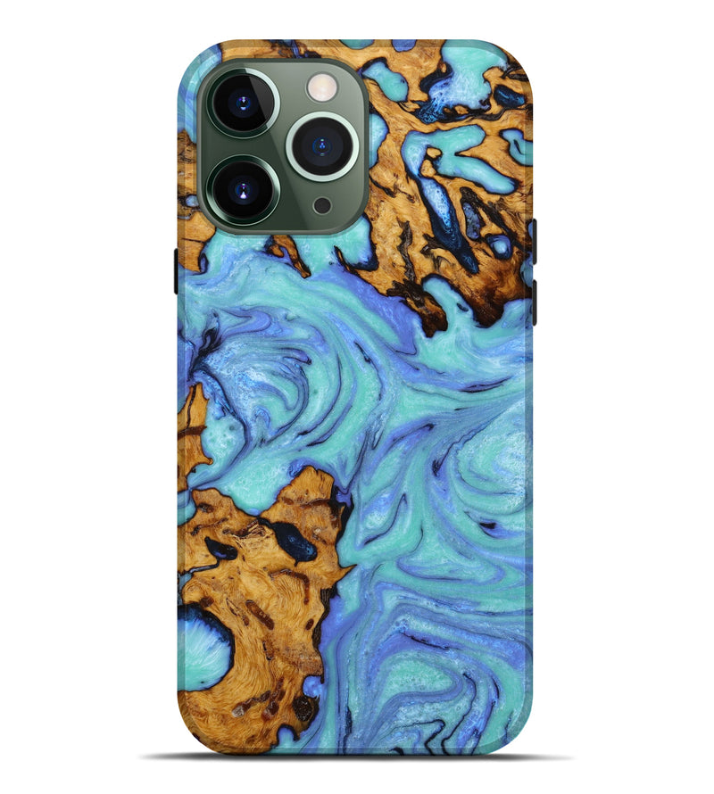 iPhone 13 Pro Max Wood+Resin Live Edge Phone Case - Angeline (Purple, 646307)