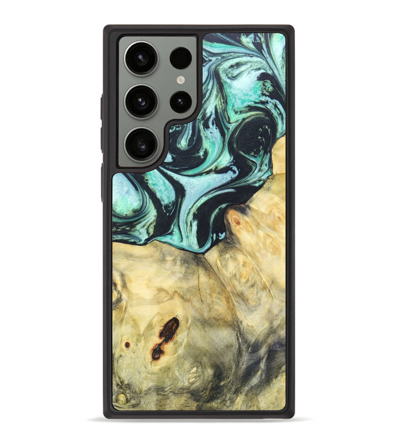 Galaxy S23 Ultra Wood+Resin Phone Case - Greta (Green, 625716)