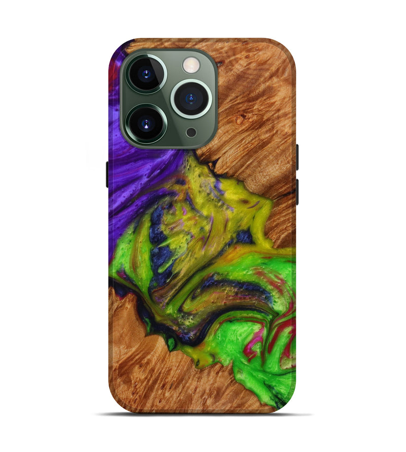 iPhone 13 Pro Wood+Resin Live Edge Phone Case - Anita (Purple, 604231)