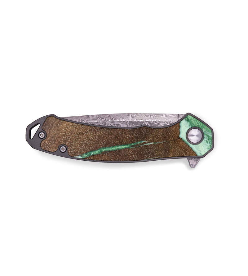 EDC Wood+Resin Pocket Knife - Lena (Green, 637085)