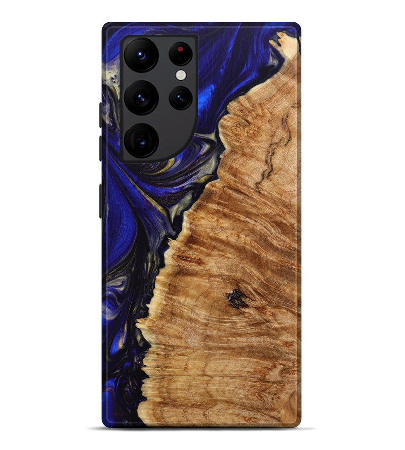 Galaxy S22 Ultra Wood+Resin Live Edge Phone Case - India (Blue, 640501)