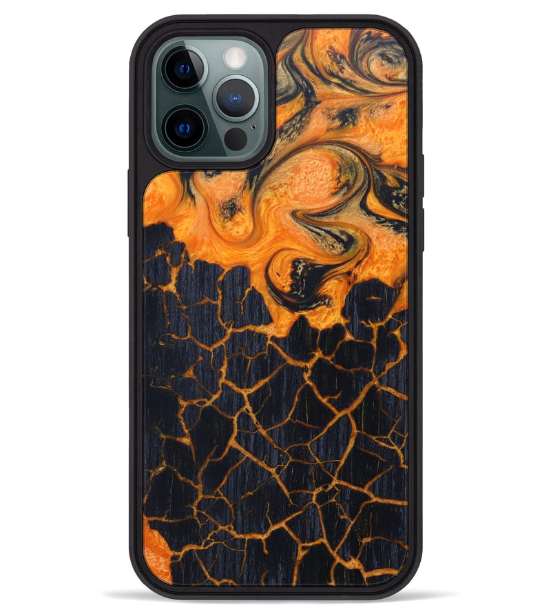 iPhone 12 Pro Max Wood+Resin Phone Case - Laquita (Lava, 625708)