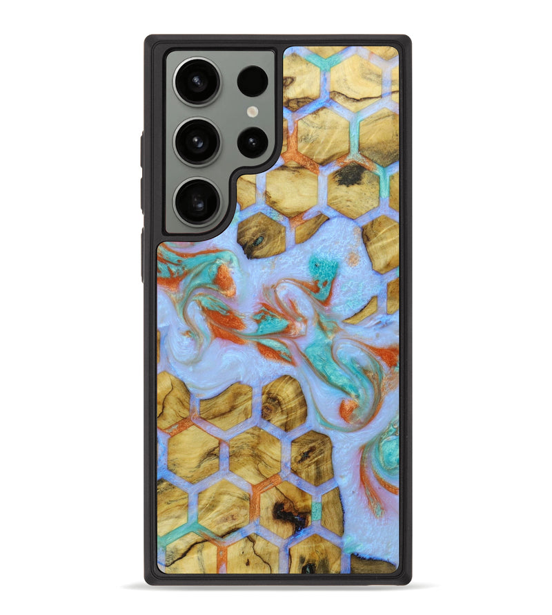 Galaxy S23 Ultra Wood+Resin Phone Case - Sapphire (Pattern, 622796)