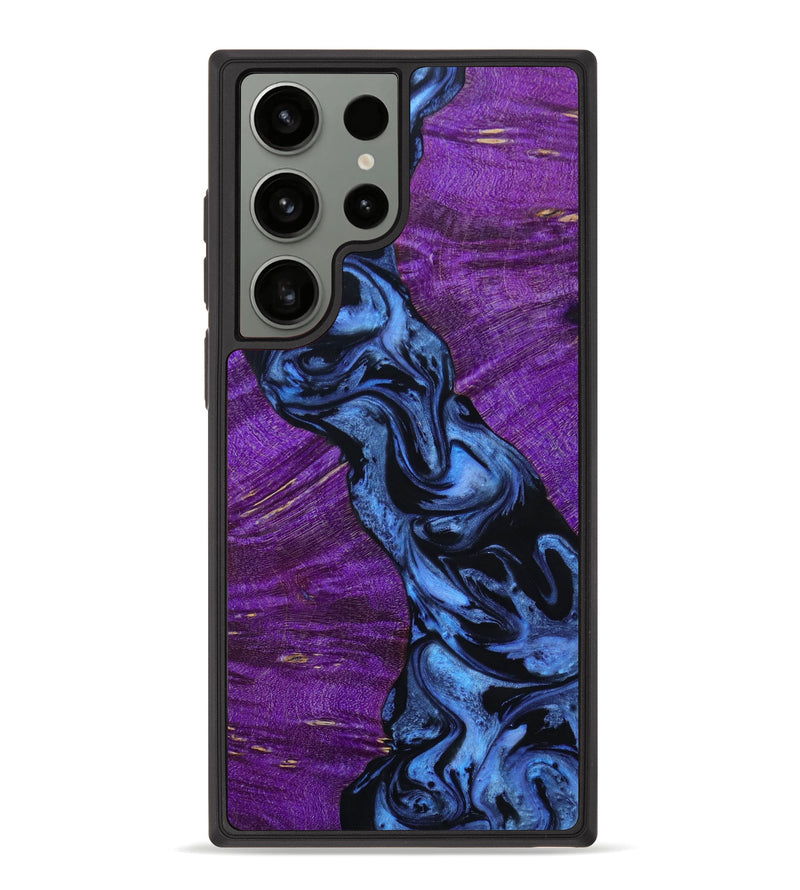 Galaxy S23 Ultra Wood+Resin Phone Case - Remi (Blue, 642218)