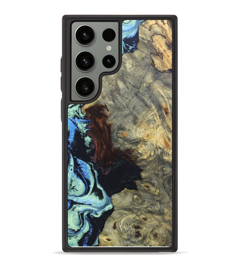 Galaxy S23 Ultra Wood+Resin Phone Case - Kinslee (Green, 625302)