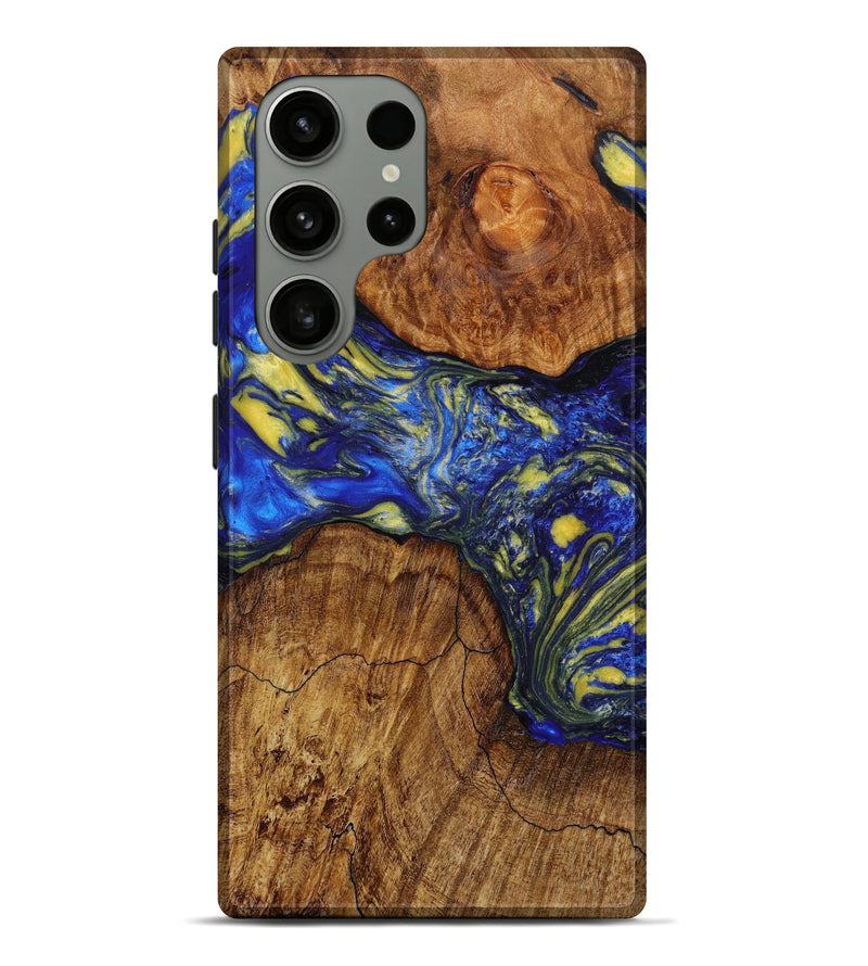 Galaxy S23 Ultra Wood+Resin Live Edge Phone Case - Kyra (Blue, 642671)