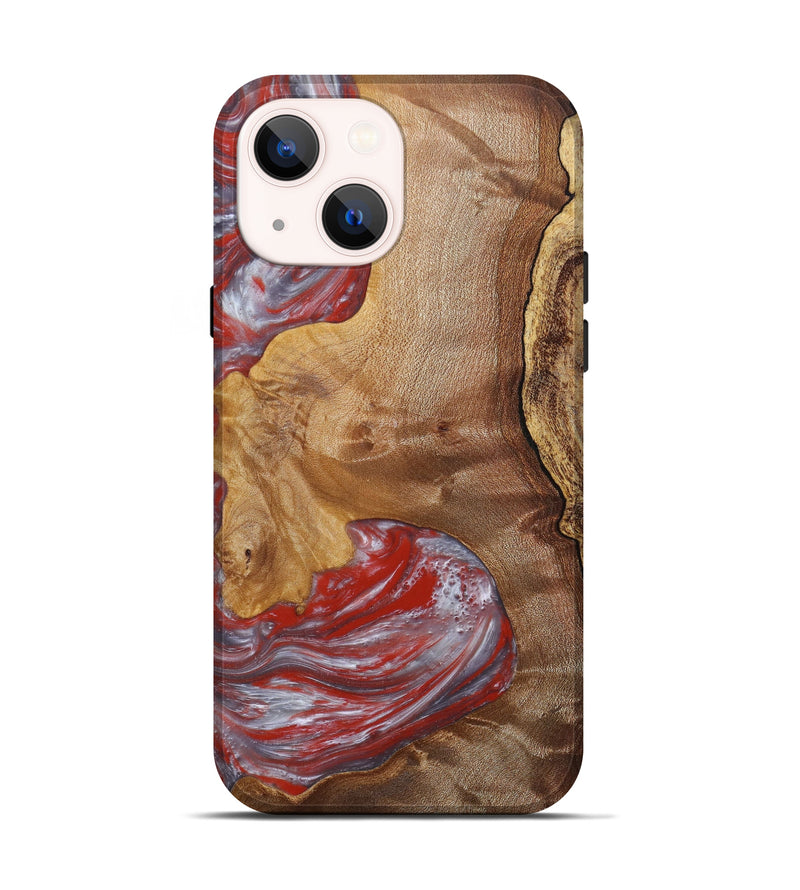 iPhone 13 Wood+Resin Live Edge Phone Case - June (Red, 634610)