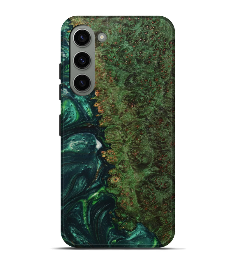 Galaxy S23 Plus Wood+Resin Live Edge Phone Case - Bevvy (Green, 633156)