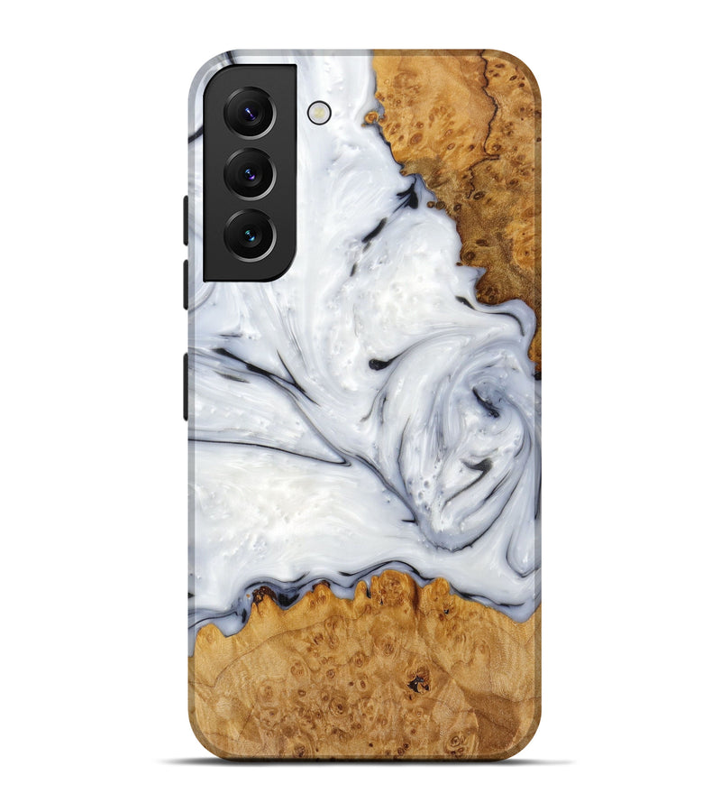 Galaxy S22 Plus Wood+Resin Live Edge Phone Case - Kamila (Black & White, 614955)