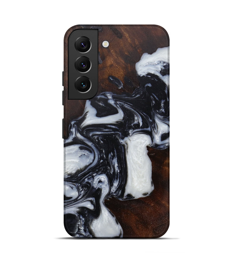 Galaxy S22 Wood+Resin Live Edge Phone Case - Sibyl (Black & White, 582835)