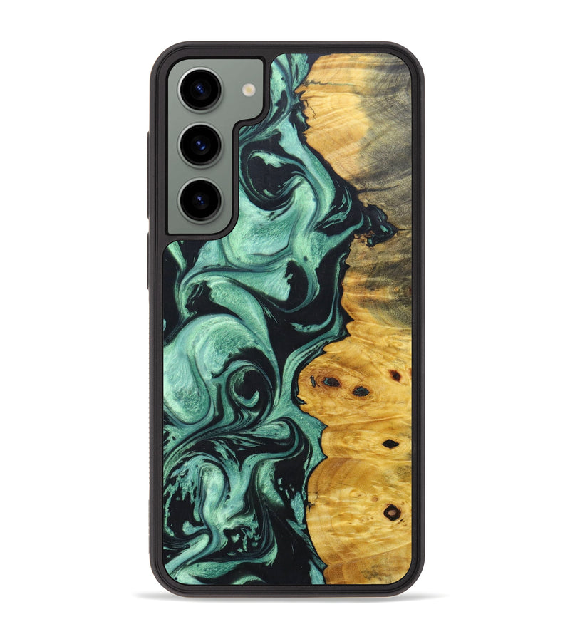 Galaxy S23 Plus Wood+Resin Phone Case - Opal (Green, 637453)