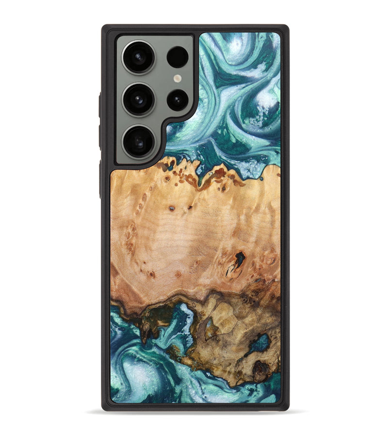 Galaxy S23 Ultra Wood+Resin Phone Case - Kathi (Green, 629281)