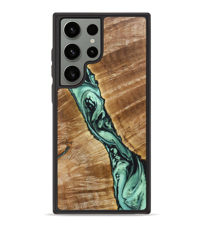 Galaxy S23 Ultra Wood+Resin Phone Case - Shaniqua (Green, 635791)