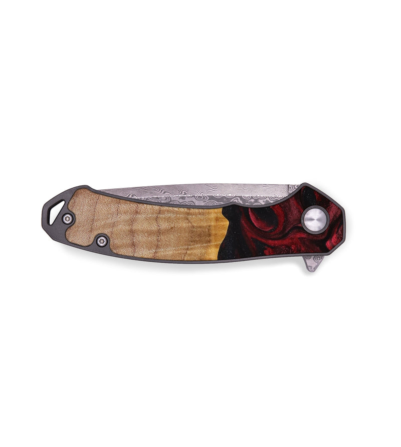 EDC Wood+Resin Pocket Knife - Tabatha (Red, 644085)