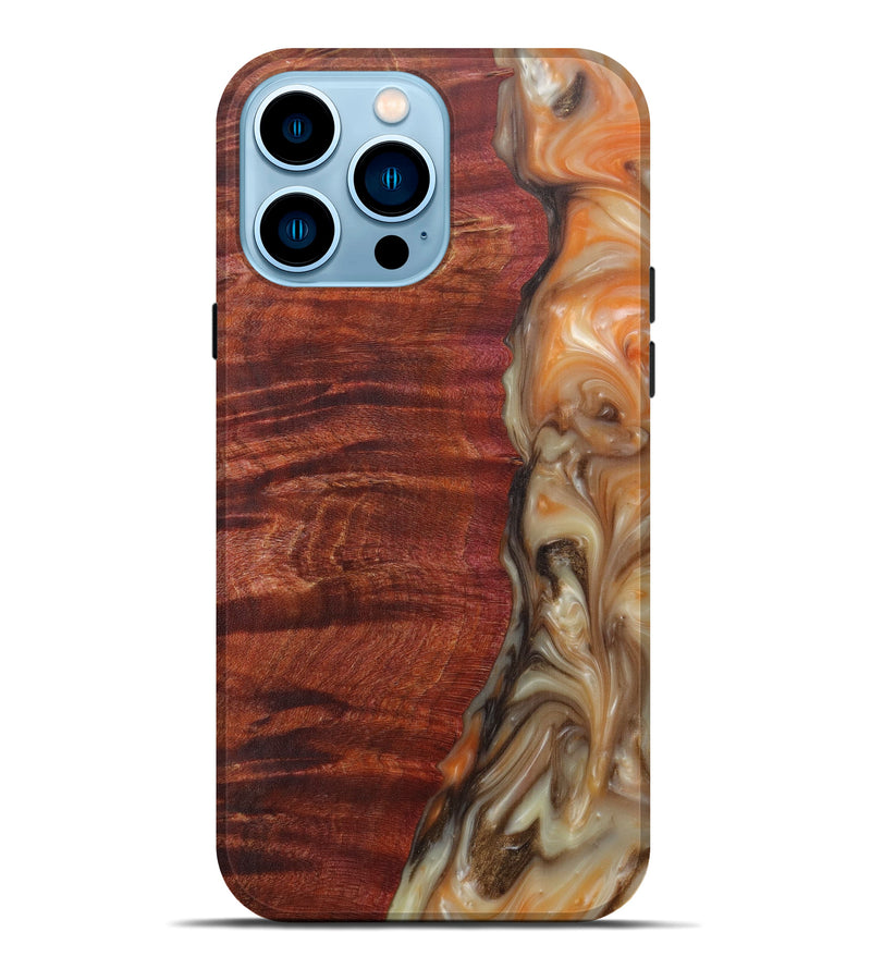iPhone 14 Pro Max Wood+Resin Live Edge Phone Case - Corene (Metallic, 591432)