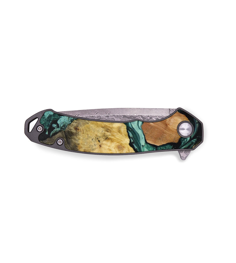 EDC Wood+Resin Pocket Knife - Blakely (Green, 648376)