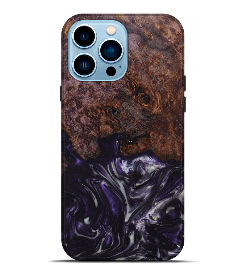 iPhone 14 Pro Max Wood+Resin Live Edge Phone Case - Sharon (Purple, 631849)
