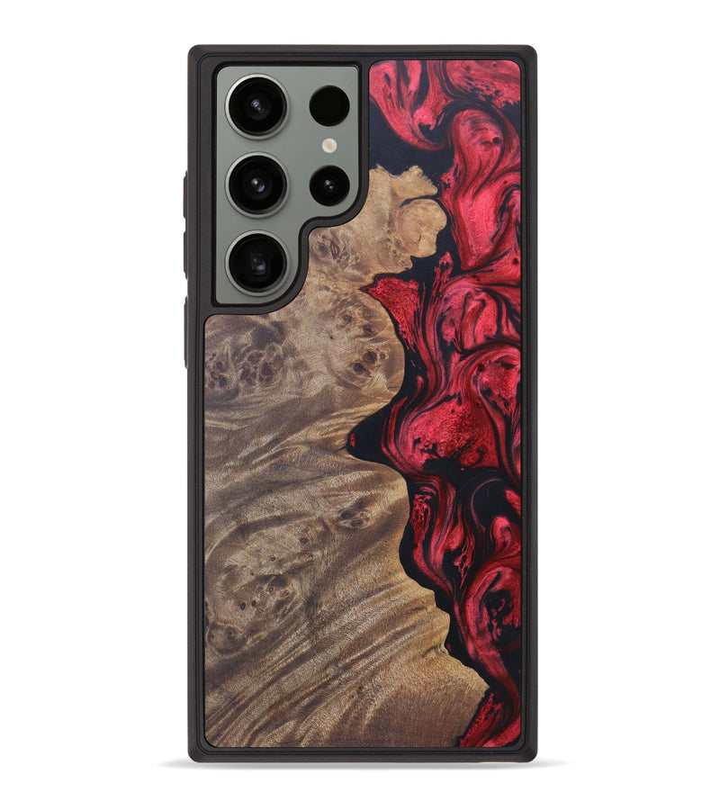 Galaxy S23 Ultra Wood+Resin Phone Case - Shanelle (Red, 632940)