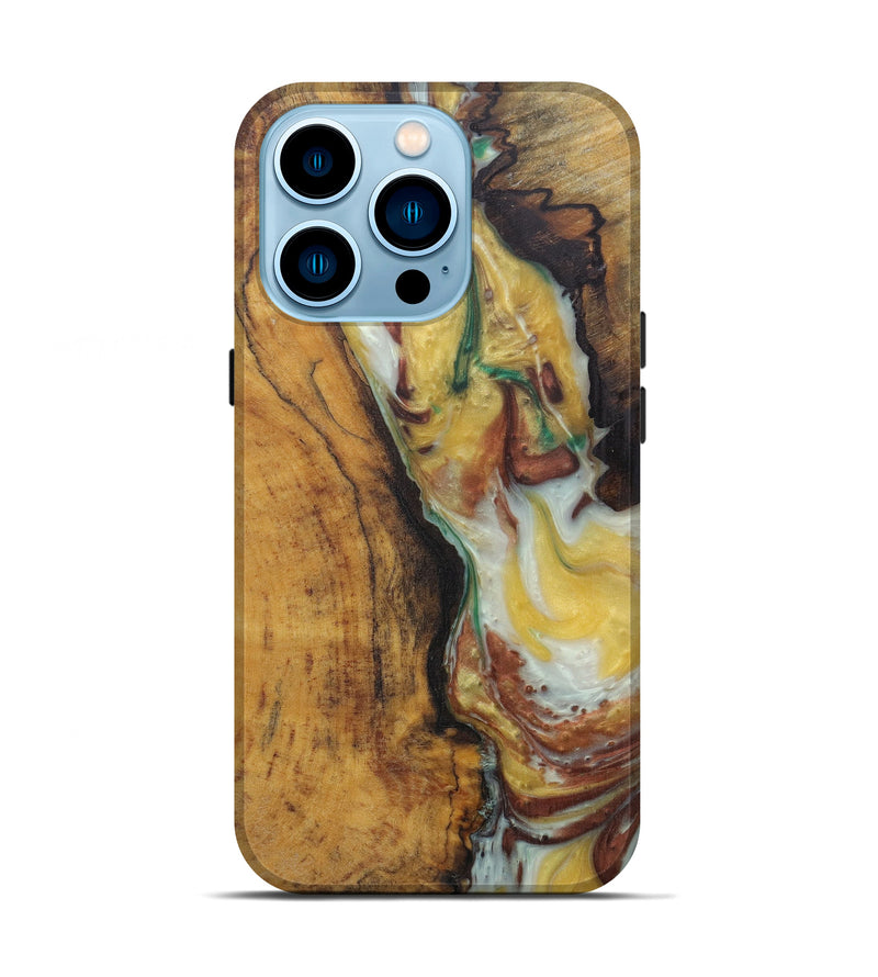 iPhone 14 Pro Wood+Resin Live Edge Phone Case - Christophe (Metallic, 594827)
