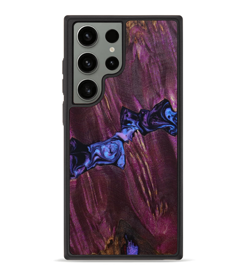 Galaxy S23 Ultra Wood+Resin Phone Case - Tamika (Purple, 645468)