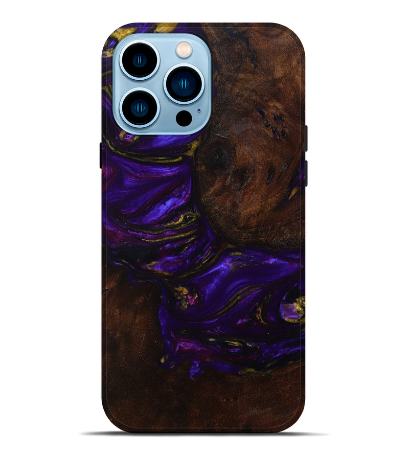 iPhone 14 Pro Max Wood+Resin Live Edge Phone Case - Ryland (Purple, 622990)