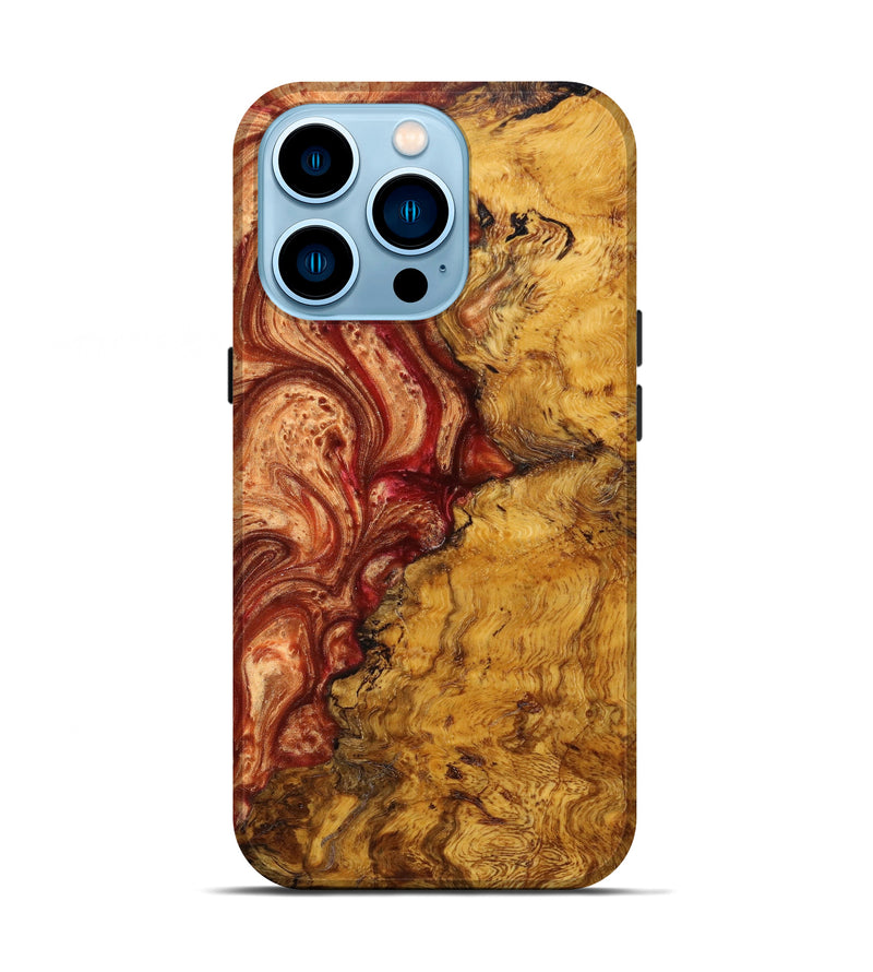 iPhone 14 Pro Wood+Resin Live Edge Phone Case - Derrick (Red, 635957)