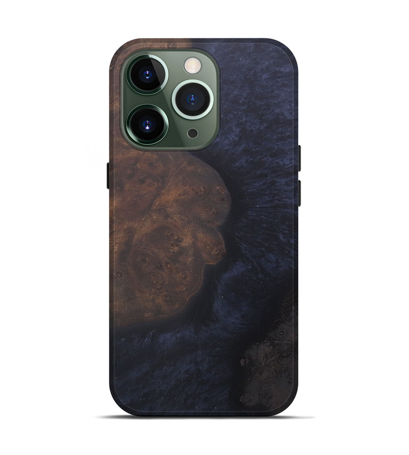 iPhone 13 Pro Wood+Resin Live Edge Phone Case - Korrie (Pure Black, 574893)