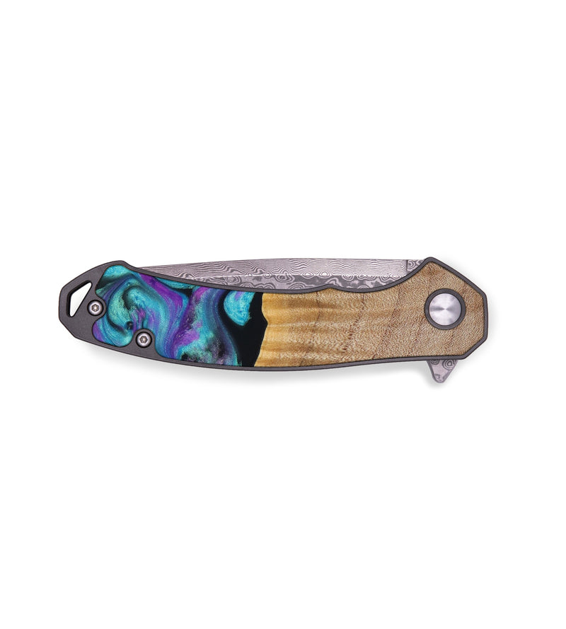 EDC Wood+Resin Pocket Knife - Mickey (Purple, 644220)