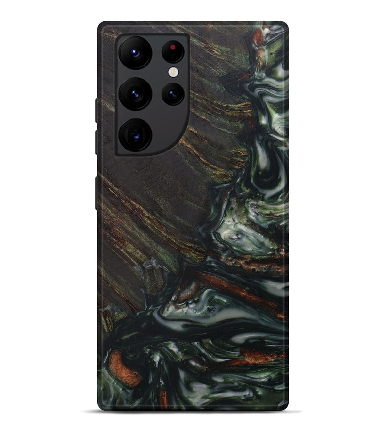 Galaxy S22 Ultra Wood+Resin Live Edge Phone Case - Alicia (Dark Green, 594210)