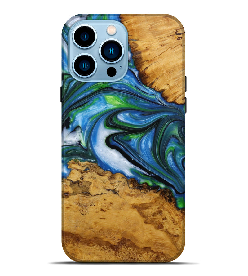 iPhone 14 Pro Max Wood+Resin Live Edge Phone Case - Salvador (Artist Pick, 645549)