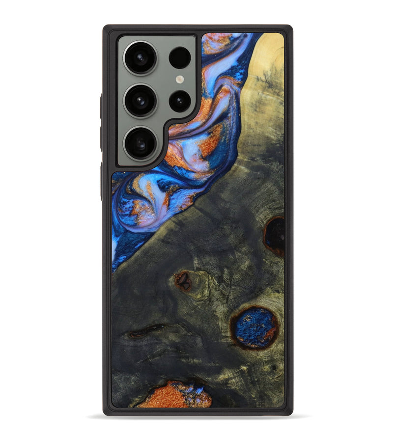 Galaxy S23 Ultra Wood+Resin Phone Case - Kristen (Teal & Gold, 646112)