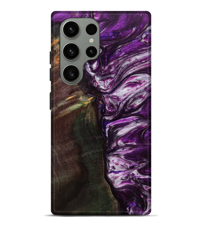 Galaxy S23 Ultra Wood+Resin Live Edge Phone Case - Angeline (Purple, 622988)