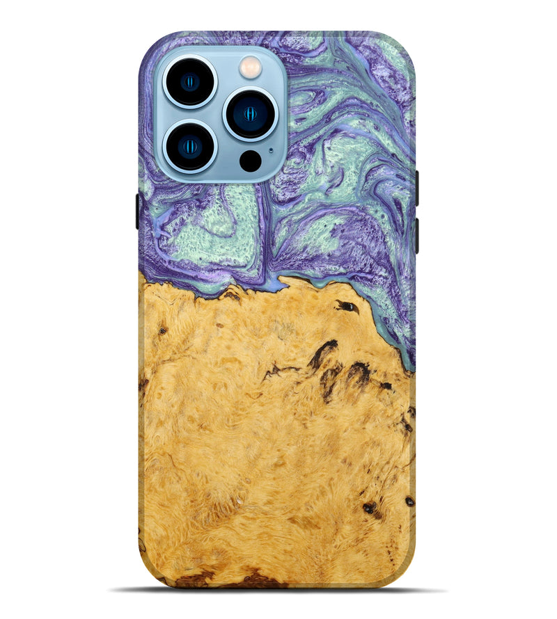 iPhone 14 Pro Max Wood+Resin Live Edge Phone Case - Adelaide (Purple, 640476)