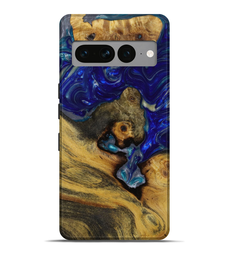 Pixel 7 Pro Wood+Resin Live Edge Phone Case - Suzanne (Blue, 648353)
