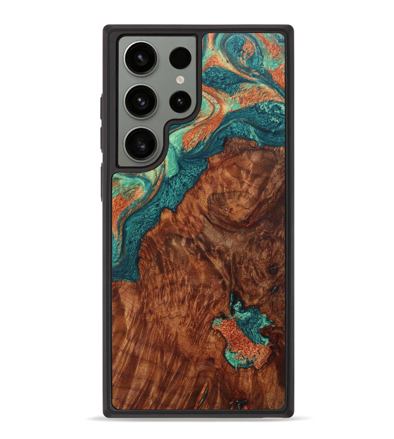 Galaxy S23 Ultra Wood+Resin Phone Case - Ariana (Green, 637271)