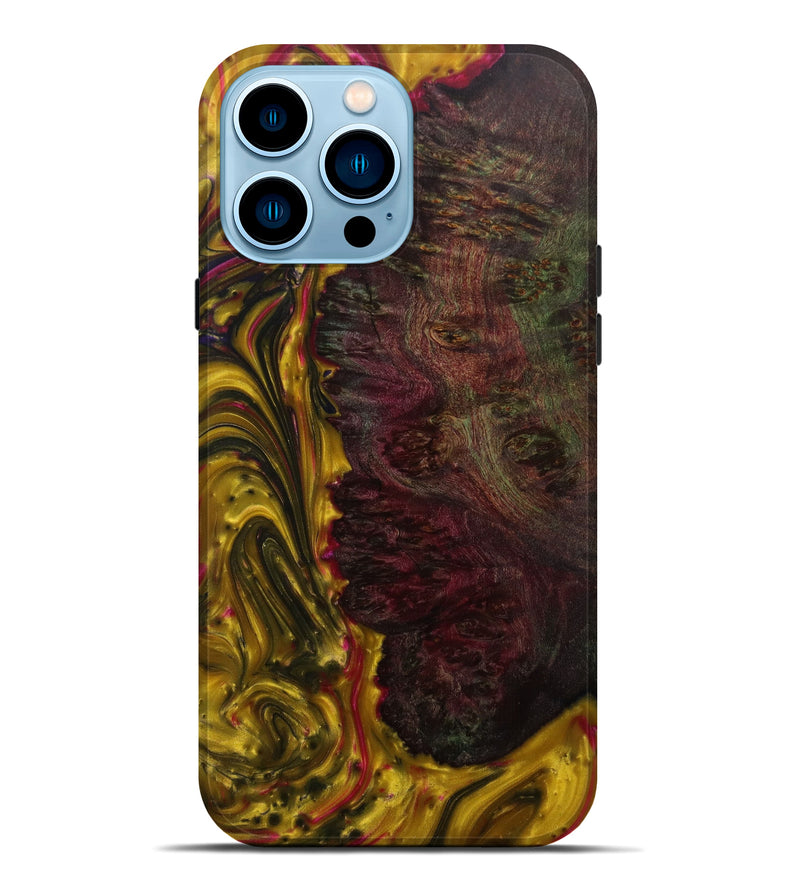 iPhone 14 Pro Max Wood+Resin Live Edge Phone Case - Dyan (Metallic, 585617)