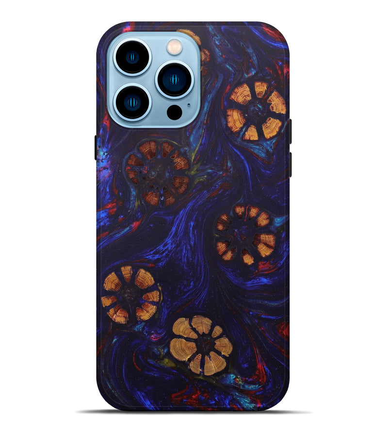 iPhone 14 Pro Max Wood+Resin Live Edge Phone Case - Jaheim (Purple, 628964)