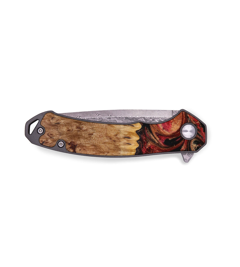 EDC Wood+Resin Pocket Knife - Myra (Red, 644087)