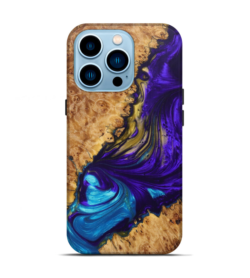 iPhone 14 Pro Wood+Resin Live Edge Phone Case - Shahrokh (Purple, 607159)