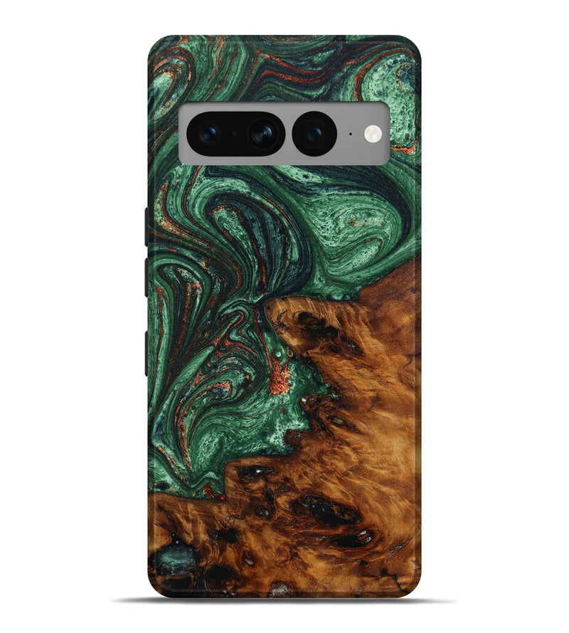 Pixel 7 Pro Wood+Resin Live Edge Phone Case - Alta (Green, 642818)