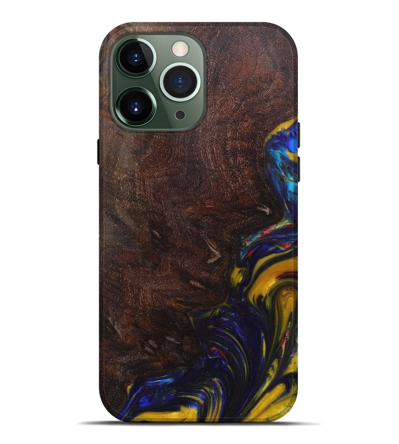 iPhone 13 Pro Max Wood+Resin Live Edge Phone Case - Matteo (Blue, 616708)