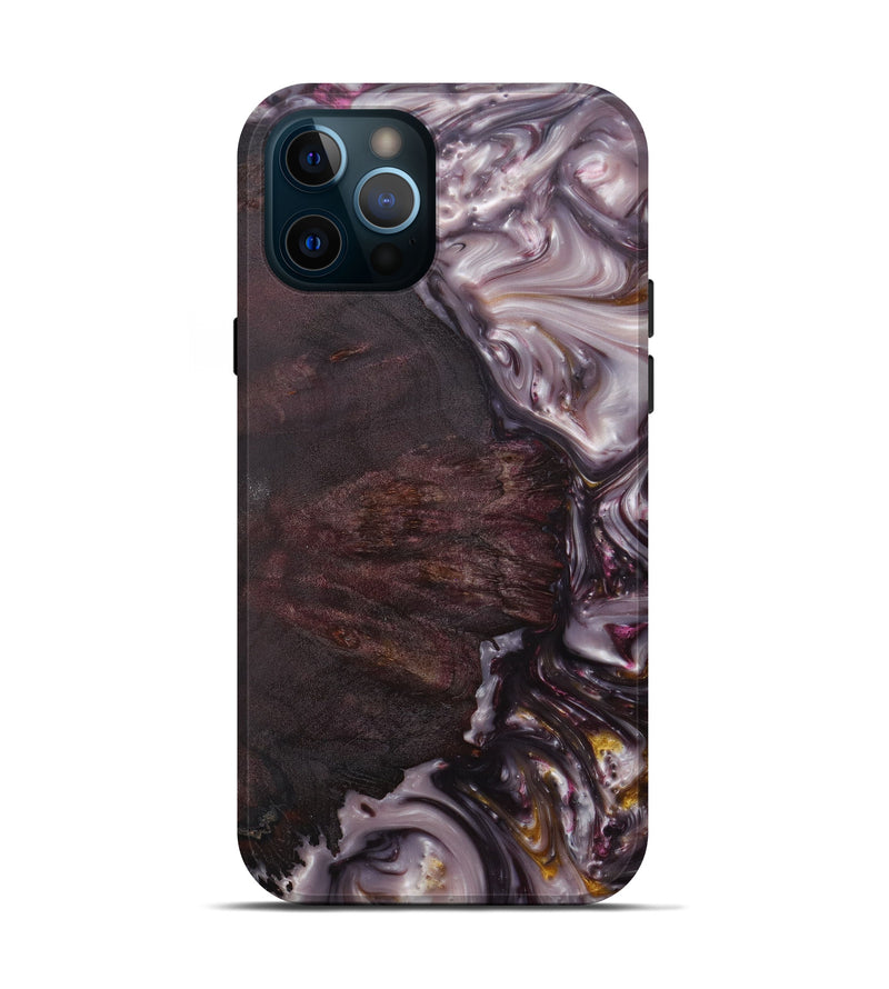 iPhone 12 Pro Wood+Resin Live Edge Phone Case - Dolly (Dark Red, 599175)