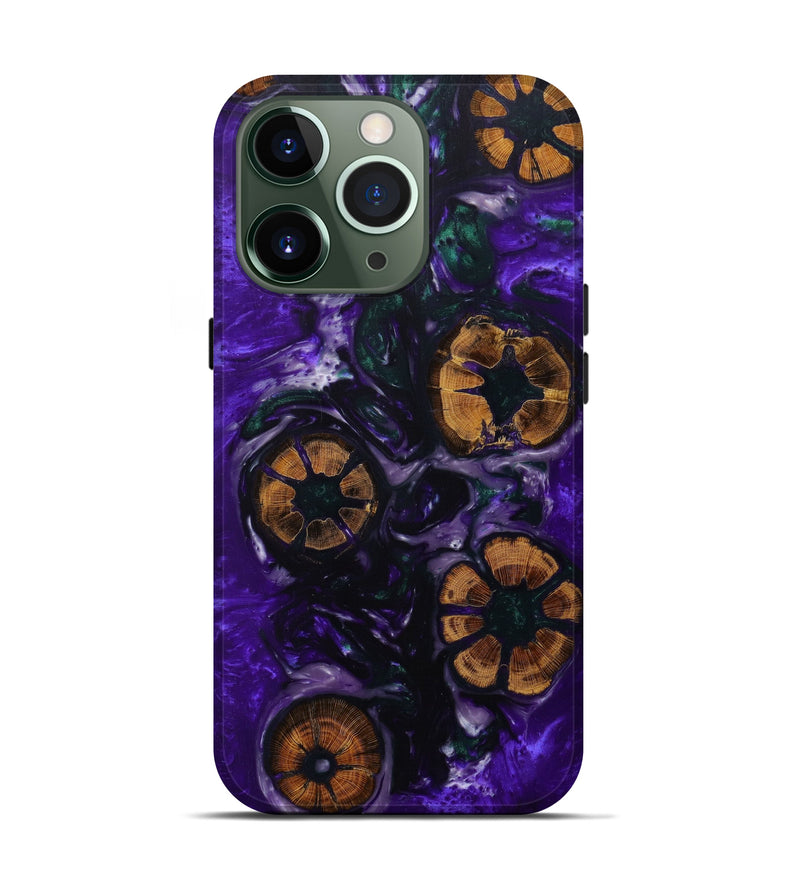 iPhone 13 Pro Wood+Resin Live Edge Phone Case - Brionna (Purple, 610298)