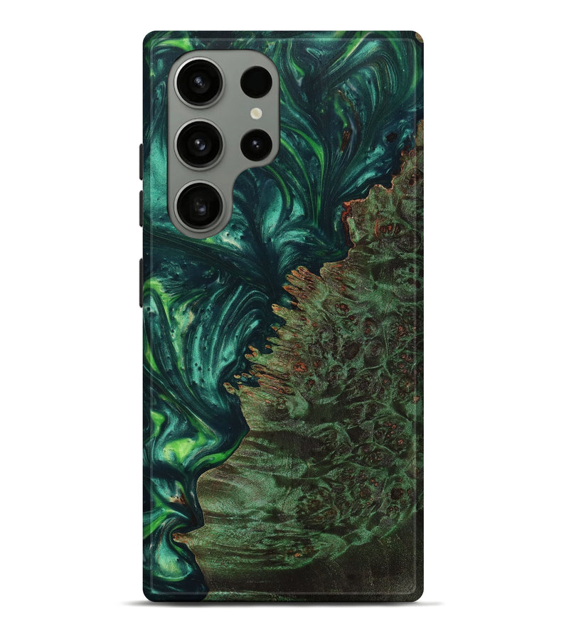 Galaxy S23 Ultra Wood+Resin Live Edge Phone Case - Stormi (Green, 630448)