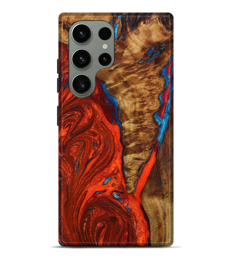 Galaxy S23 Ultra Wood+Resin Live Edge Phone Case - Byron (Red, 646534)