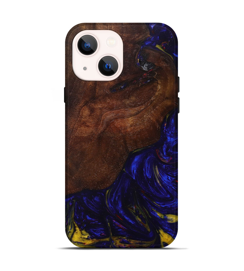 iPhone 13 Wood+Resin Live Edge Phone Case - Nelson (Blue, 639354)