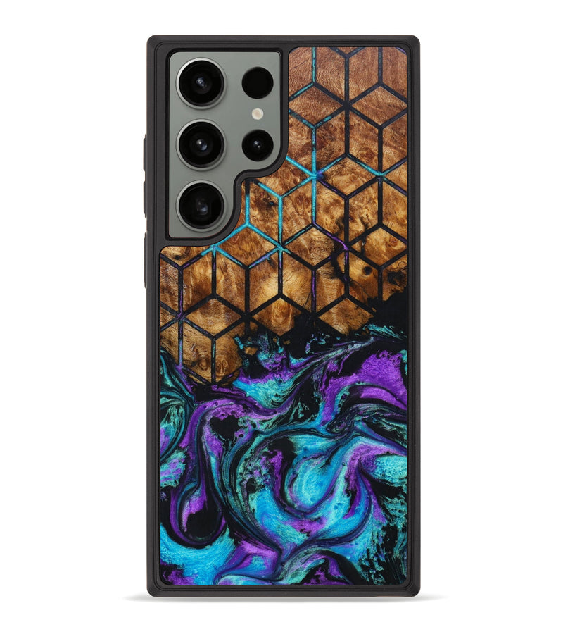 Galaxy S23 Ultra Wood+Resin Phone Case - Jaelyn (Pattern, 640088)
