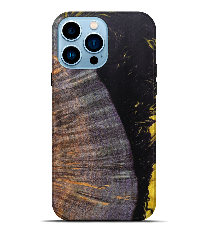 iPhone 14 Pro Max Wood+Resin Live Edge Phone Case - Basil (Metallic, 616724)