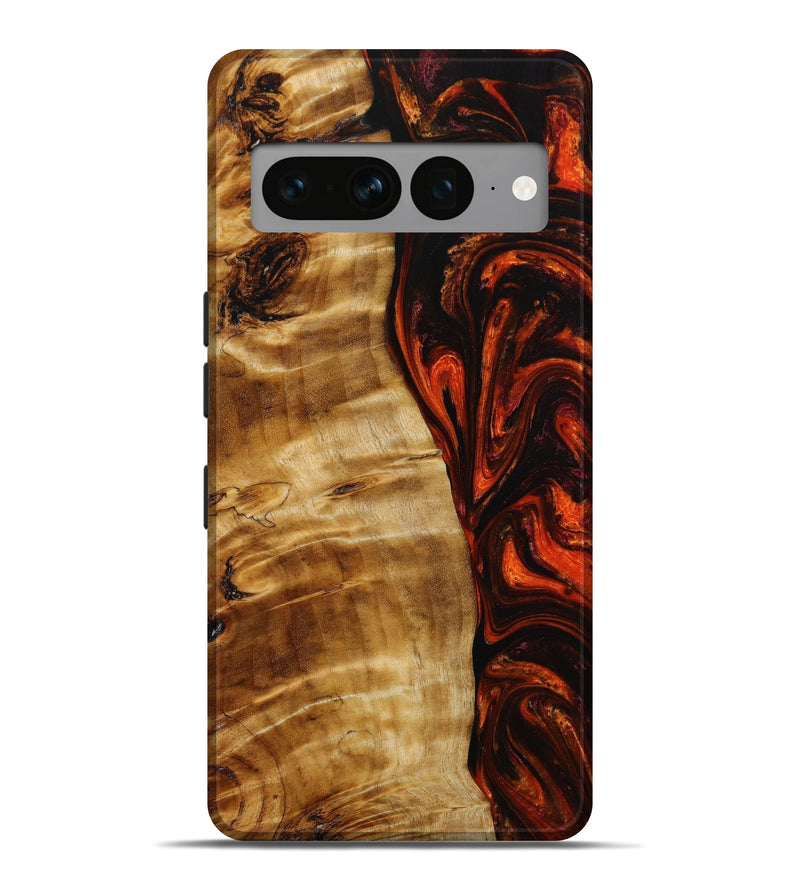 Pixel 7 Pro Wood+Resin Live Edge Phone Case - Glen (Red, 647826)